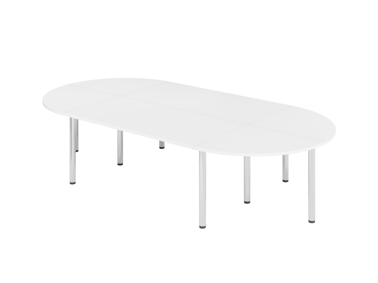 Konferenztisch  mit Chromfüßen.