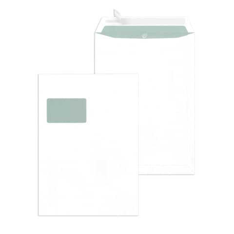 Versandtasche mit Fenster, C4, 120g/m², Haftklebend, 250 Stück, weiß MAILMEDIA 30005318
