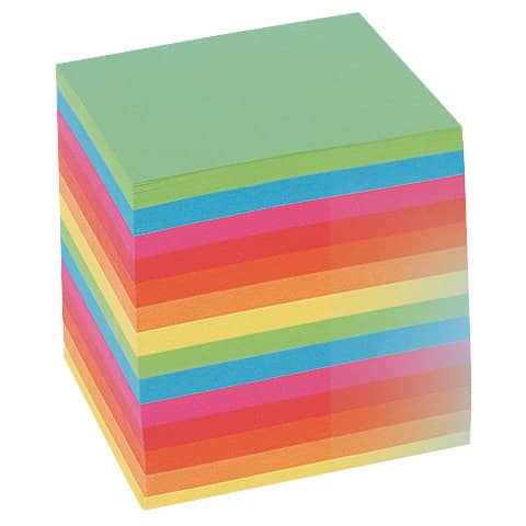 Zettelklotz, 9 x 9 x 9cm, 700 Blatt, geleimt, intensivfarben FOLIA 8812