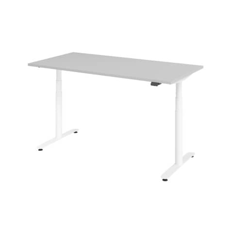 Schreibtisch T-Fuß - 160 x 63-127 x 80cm, elektrisch höhenverstellbar, grau/silber HAMMERBACHER VXDLR16/5/S