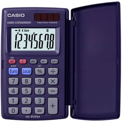 Taschenrechner HS-8VERA, Solar- und Batteriebetrieb dunkelblau CASIO HS-8VERA