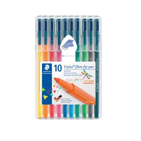 Fasermaler triplus® color, 1mm, 10 Stück, sortiert STAEDTLER 323 SB10