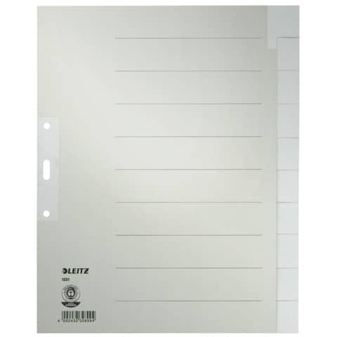 Papierregister Blanko, A4, Papier, 10 Blatt, grau LEITZ 1221-00-85