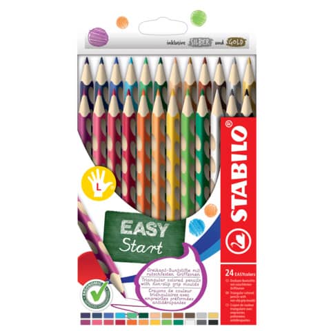 Farbstiftetui EASYcolors, Linkshänder, 24 Stück, sortiert STABILO 331/24