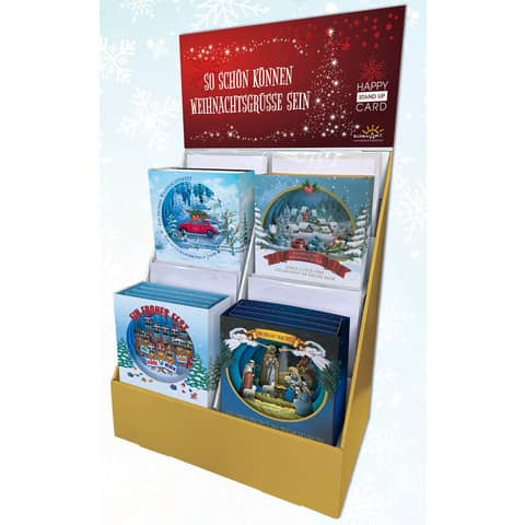 Weihnachtskarte Happy Stand up, 28x18cm, 4 Motive, sortiert EigenArt 818950