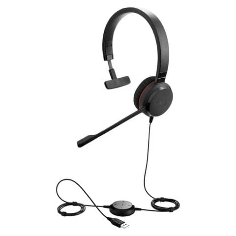 Headset Evolve 20 MS Mono-Special Edition, kabelgebunden, USB-A, schwarz JABRA 4993-823-309