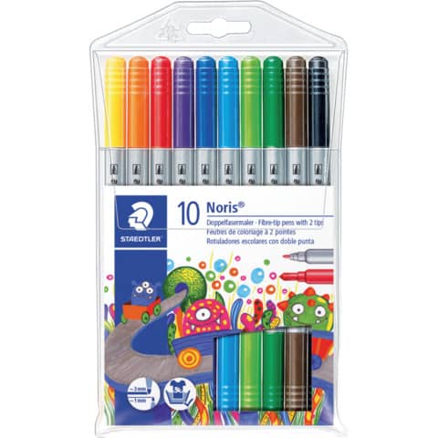 Fasermaler Noris® Doppelfasermaler, 10 Stück, sortiert STAEDTLER 320 NWP10