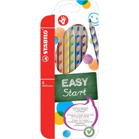 Farbstift EASYcolors, 6er Etui, Rechtshänder STABILO 332/6