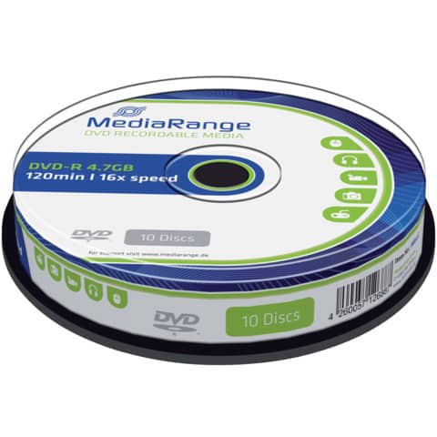 DVD-R 10er Spindel   4,7Gb120mi MEDIARANGE MR452