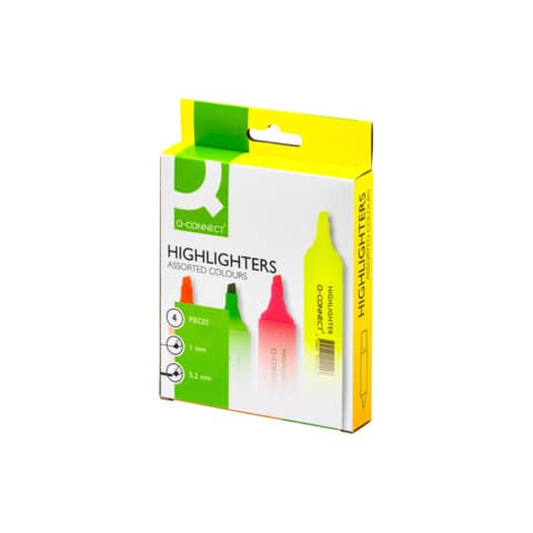 Textmarker, 4 Stück, sortiert Q-CONNECT KF01116