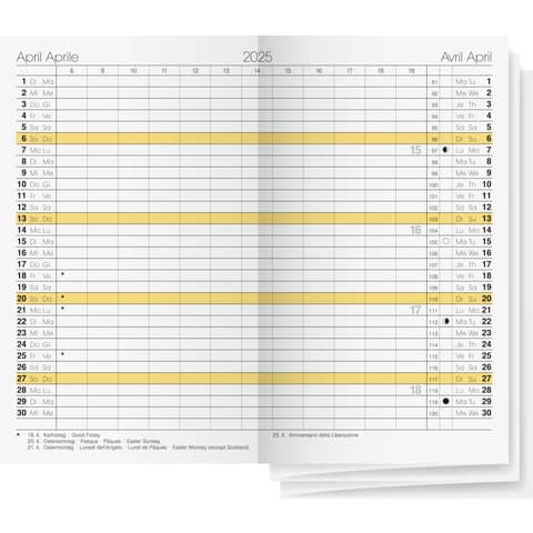 Nachfüllung Taschenkalender Gilet 2025, 7 x 11,8 cm RIDO 70-45 030 005