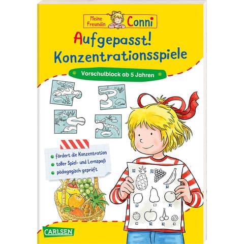 Beschäftigungsbuch Aufgepasst Conni   Lernspiele CARLSEN 118270