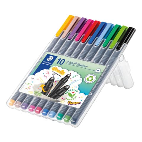 Feinschreiber triplus® fineliner, ca. 0,3 mm, STAEDTLER Box mit 10 Farben STAEDTLER 334 SB10