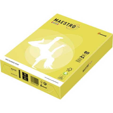 Kopierpapier, A4, 80g/m², 500 Blatt, zitronengelb MAESTRO COLOR 9417-ZG34A80S