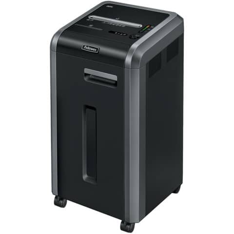 Aktenvernichter Powershred® 225i, Streifenschnitt 5,8mm, P2, 20 Blatt, silber/schwarz FELLOWES 4623001