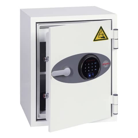 Akku Brandschutztresor Home, Li-Ion Akku, Fingerprintschloss 63 l, weiß PHÖNIX SAFE BS0441F