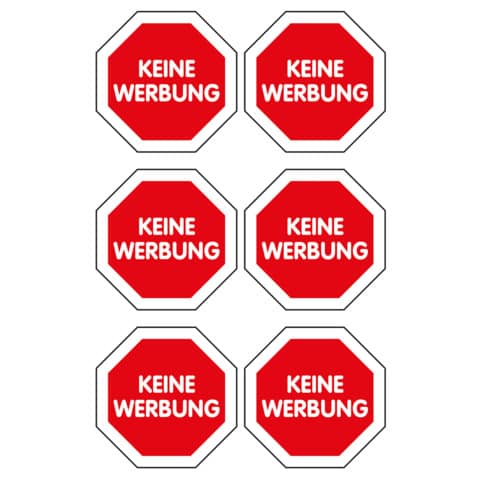 Hinweisetiketten ''Keine Werbung'', 6 Stück AVERY ZWECKFORM 59505