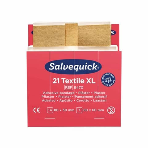 Nachfülleinsatz Textilplaster, 6x21 Stück, extra groß SALVEQUICK 6470