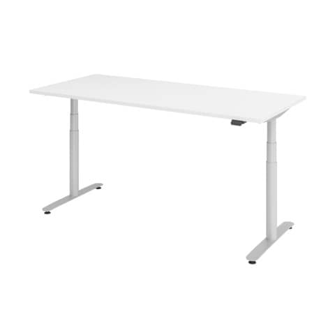 Schreibtisch T-Fuß - 180 x 63-127 x 80cm, elektrisch höhenverstellbar, weiß/graphit HAMMERBACHER VXDLR19/W/G