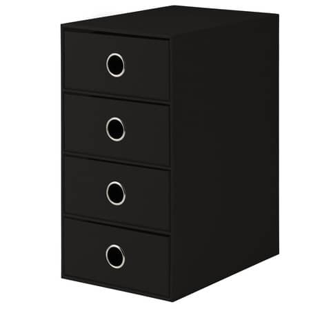 Schubladenbox Soho, A4, 4er, schwarz RÖSSLER 1524452704