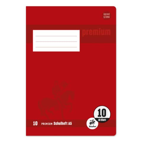 Heft, A5, 90g/m², 16 Blatt, Lin.10, kariert mit Rand STAUFEN PREMIUM 734010310