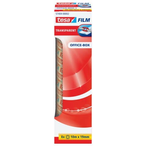 Klebefilm tesafilm® Office-Box, 10mx19mm, 8 Rollen, transparent TESA 57404-00002-04