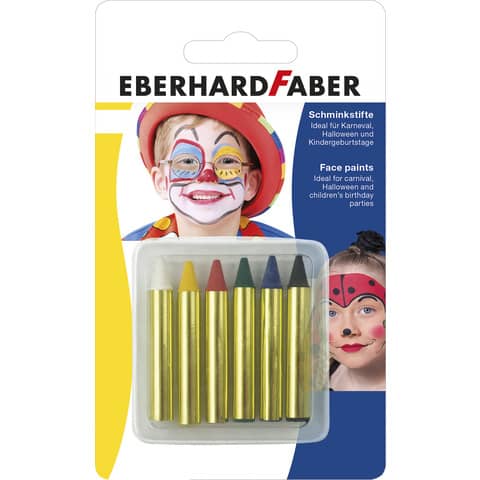 Schminkstift kurz, 6 Stück, sortiert EBERHARD FABER 579106