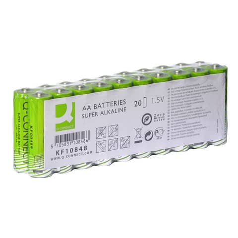 Batterie Alkali-Mangan, LR6/AA/Mignon, 20 Stück Q-CONNECT KF10848