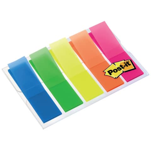 Haftstreifen Index Leuchtfarben, 12x43mm, 5x20 Stück, transparent POST-IT 683HF5