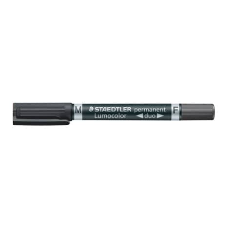 Permanentmarker Lumocolor® duo, nachfüllbar, 0.6 mm und 1.5 mm, schwarz STAEDTLER 348-9