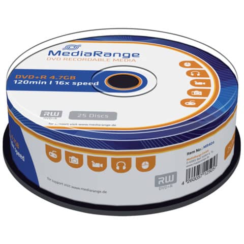 DVD+R 25erSpindel   4,7Gb120mi MEDIARANGE MR404