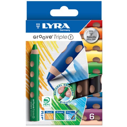 Aquarellfarbstift 6 Stück Groove   Triple 1 LYRA L3831060