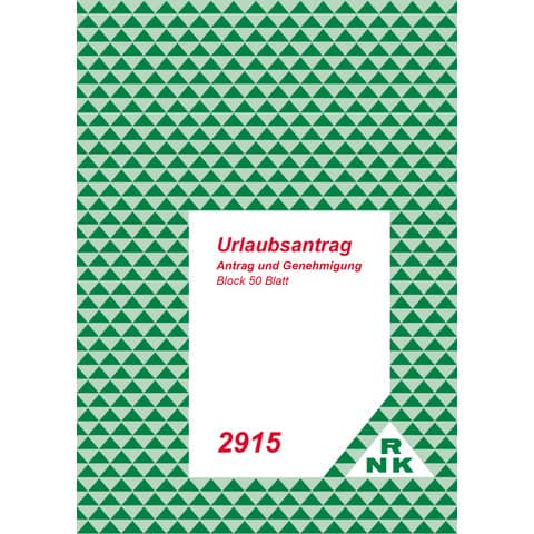 Urlaubsantrag, A5, 50 Blatt RNK 2915