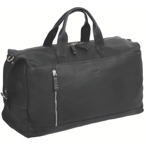 Reisetasche Weekender TORO, 28x50x21cm, Leder, schwarz ALASSIO 47033