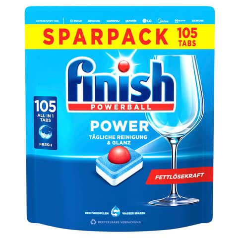 Geschirrspültabs Powerball Power Fresh 105 Stück FINISH 3289457