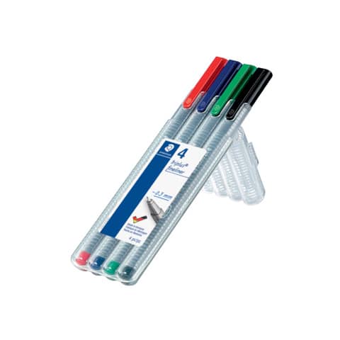 Feinschreiber triplus® fineliner, ca. 0,3 mm, STAEDTLER Box mit 4 Farben STAEDTLER 334 SB4