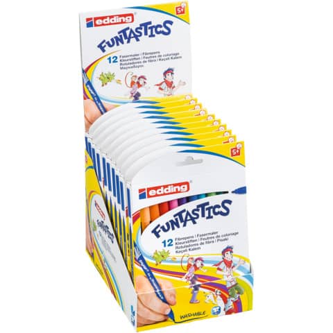 Kinderfasermaler Funtastic, 1mm, 12 Stück, sortiert EDDING 4-15-12-1