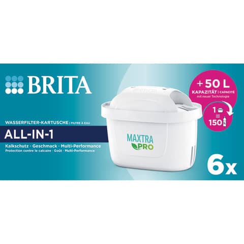 Wasserfilter-Kartusche MAXTRA PRO ALL-IN-1, Pack 6, weiß BRITA 122041