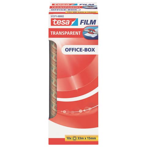 Klebefilm tesafilm® Office-Box, 33mx15mm, 10 Rollen, transparent TESA 57371-00002-06