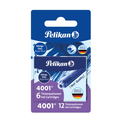 Tintenpatrone 4001® TP/6, 2 Etuis a 6 Stück, königsblau PELIKAN 300004126