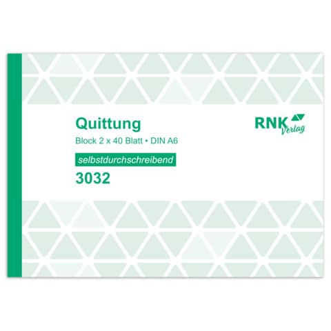 Quittungsblock - SD, A6, mit Sicherheitsdruck , 2x40 Blatt RNK 3032