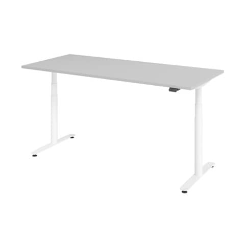 Schreibtisch T-Fuß - 180 x 63-127 x 80cm, elektrisch höhenverstellbar, grau/silber HAMMERBACHER VXDLR19/5/S