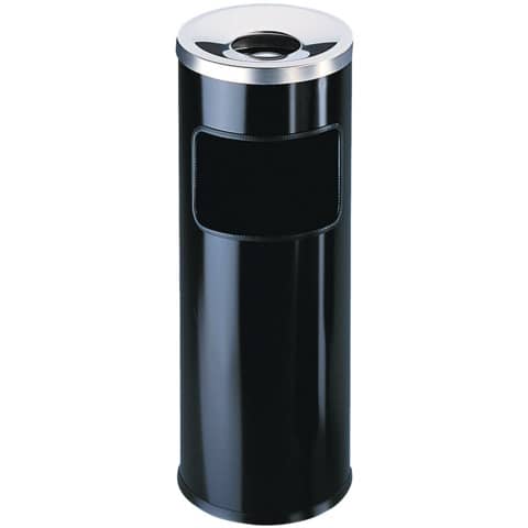 Papierkorb mit Ascher SAFE rund, Metall, 250x630mm (ØxH), 17 l, schwarz DURABLE 3332 01