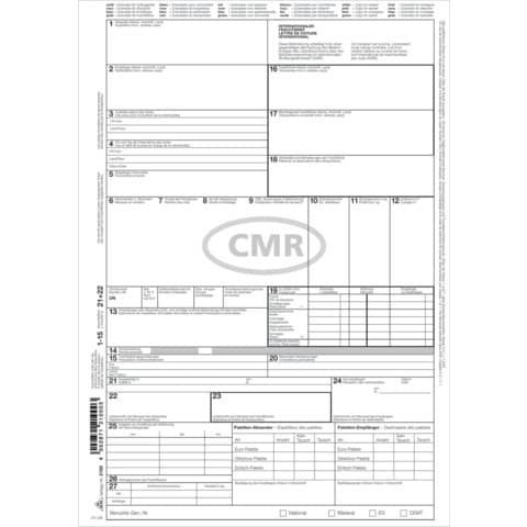 CMR-Frachtbrief für internationalen Straßengüterverkehr, 4-teilig, SD, A4 RNK 2100