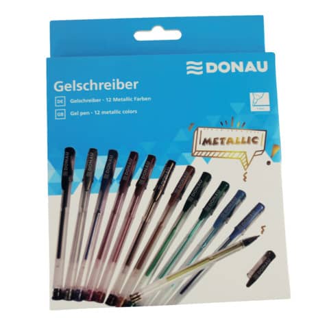 Gelschreiber Metallic, 12 Stück, Blister DONAU 5110200-99