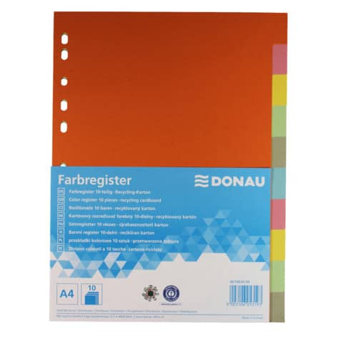 Farbregister - 10-teilig, A4, Karton DONAU 8670030-99