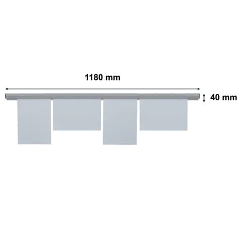 Papierklemmschiene, Kunststoff, 1180 x 40 mm, grau FRANKEN PKS118