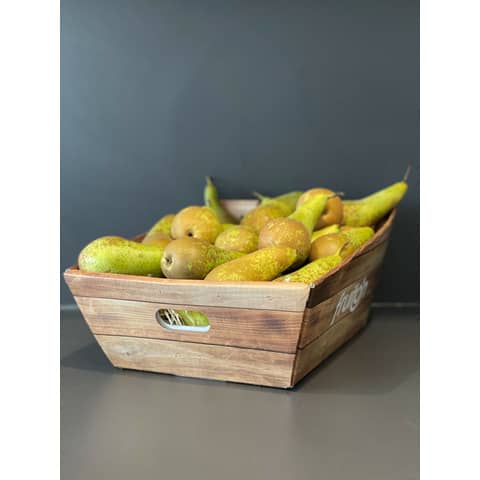 Obstkorb Birnen 4 KG im Packkarton mit Holzoptik FRUITON Birne