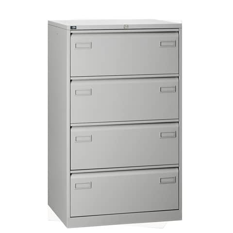Hängeregistraturschrank Light - zweibahnig, 80 x 132 x 62mm, 4 Schübe, lichtgrau BISLEY CDF4645