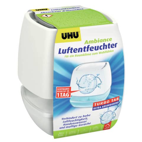 Luftentfeuchter Ambiance, für Räume bis 10 m³, Originalpackung 100 g, weiß UHU 50595